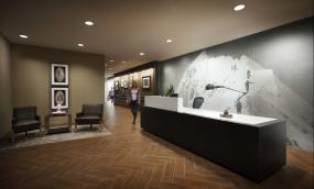 最新公司前台背景墙设计效果图展示