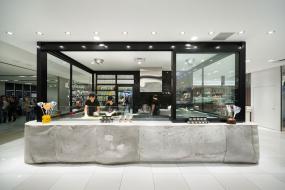 简约现代诗风格便利店收银台效果图