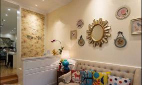 高档美甲店包间背景墙壁纸装修图片大全