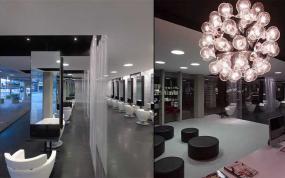 现代普通美发店装修效果图