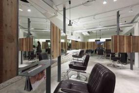 现代田园风格美发店室内装修效果图