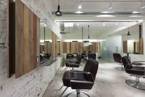 2018简约黑白风格美发店装修效果图