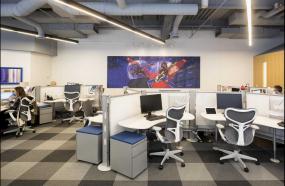 简约办公室风格简单吊顶装修效果图