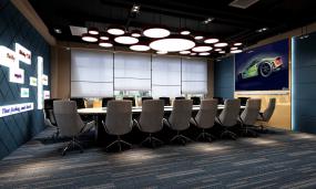 办公会议室天花板吊顶装修效果图