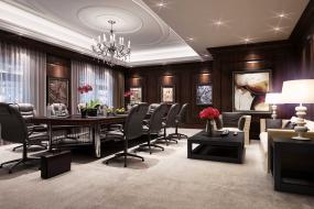 现代大会议室圆形吊顶装修效果图