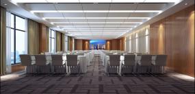 清新的会议室吊顶圆灯灯泡效果图