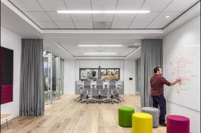 现代办公室时尚窗帘装修效果图片