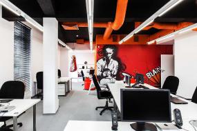 现代办公室室内格栅灯设计图片大全