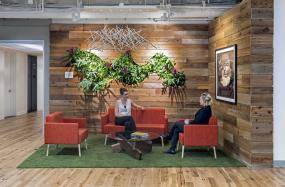 新中式装修风格办公室背景墙设计图片