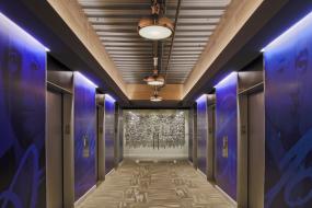 大型写字楼办公室过道背景墙装修效果图图片