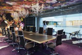 舒适的现代办公室壁纸效果图