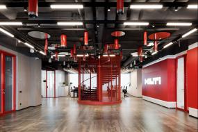 大型时尚办公室室内走道设计效果图