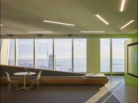 简约风会议室3d模型扣板吊顶装修效果图片