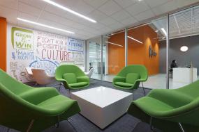 办公室室内办公桌椅装修效果图片2018