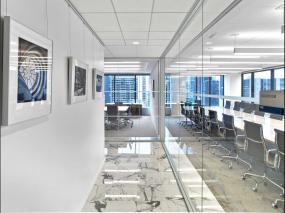 会议室不规则几何形吊顶设计装修效果图片