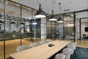 会议室室内不规则几何形吊顶装修效果图