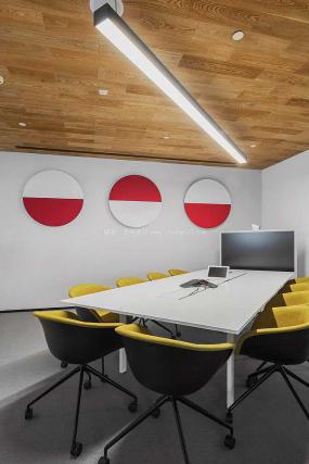 3d会议室不规则几何形吊顶效果图