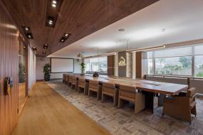 时尚会议室生态木吊顶装修效果图