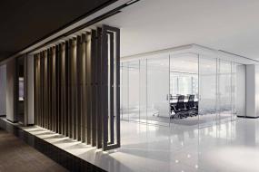 现代会议室背景墙装修效果图