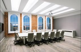 个性会议室背景墙手绘墙画效果图