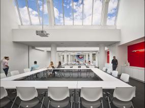 会议室背景墙展示架设计样板