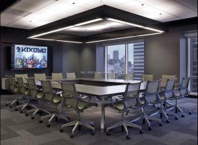 中式小型会议室布置工装装修效果图