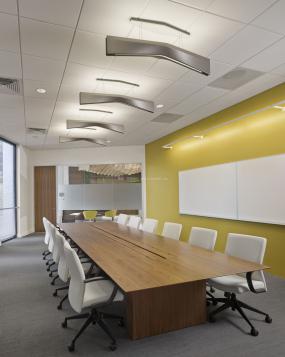 现代小型会议室格栅灯装修图片大全