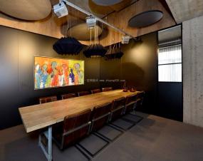 公司会议室水泥板墙面装修设计效果图片