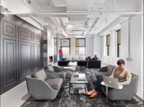 美时办公家具办公室摆放效果图