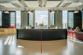 简约公司背景墙前台设计效果图