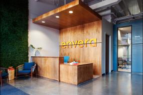 简约时尚装修风格公司前台效果图