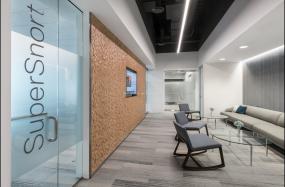 办公室磨砂玻璃门隔断图片