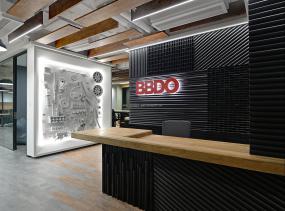 传媒公司前台简易背景墙效果图