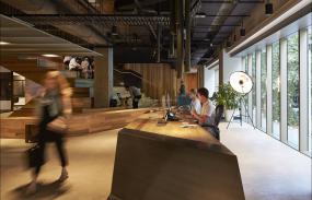 潮流设计公司前台背景墙效果图片