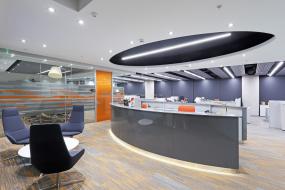 潮流公司前台背景墙装修效果图片