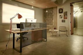 现代公司简约前台背景墙装修效果图