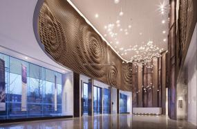 最新现代办公室前台设计装饰效果图片