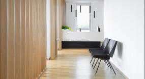 现代办公室前台装饰装修效果图