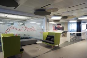 高档外国公司玻璃隔断装修图片大全