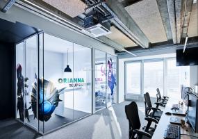 外国公司玻璃隔断设计装修效果图片