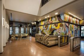 互联网公司前台装修实景图图片