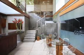 最新电子科技公司前台设计装饰效果图片