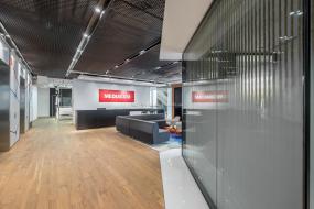 电子科技公司前台装饰效果图片