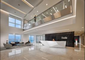 化工企业公司前台装修装潢效果图