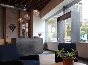 传媒文化公司前台装修装潢效果图