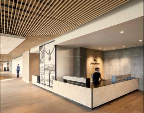 高档传媒文化公司前台装修效果图大全