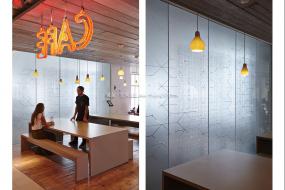 游戏公司办公室玻璃隔断设计装饰效果图