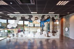 游戏公司办公室玻璃隔断图片装修效果图大全