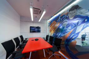 互联网公司办公室玻璃隔断装修效果图