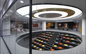 传媒文化公司玻璃隔断设计装饰图片